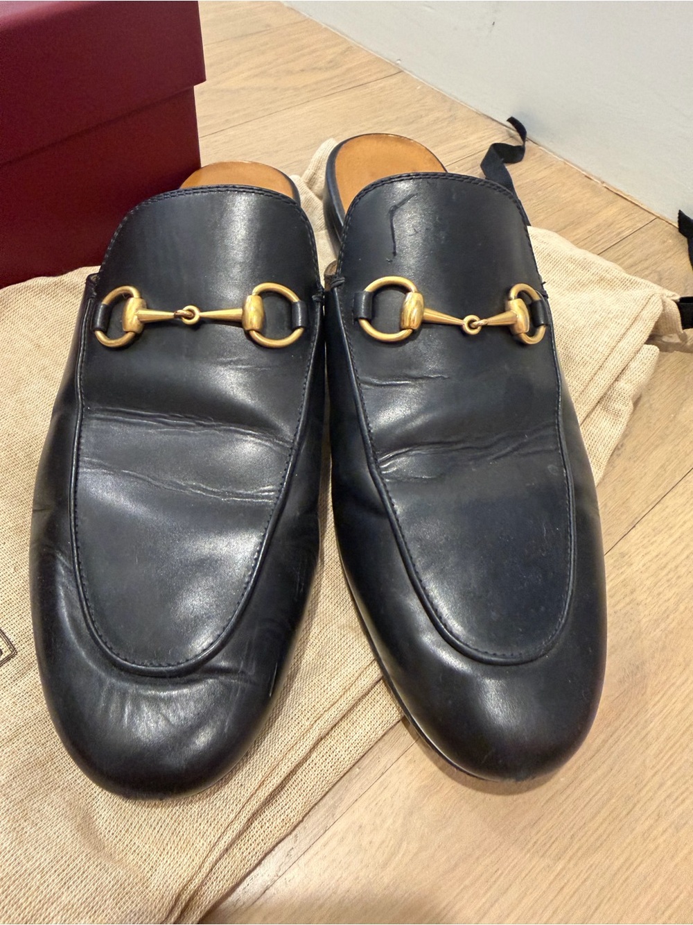 Gucci Black Leather Horsebit Backless Loafers - Picture 3 of 8
